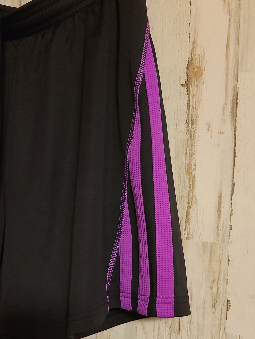 Adidas Women’s Black Athletic Shorts with Purple Accents - Picture 4 of 6